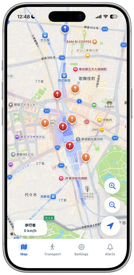 Serenaviのアプリ画面